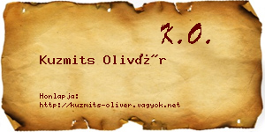 Kuzmits Olivér névjegykártya